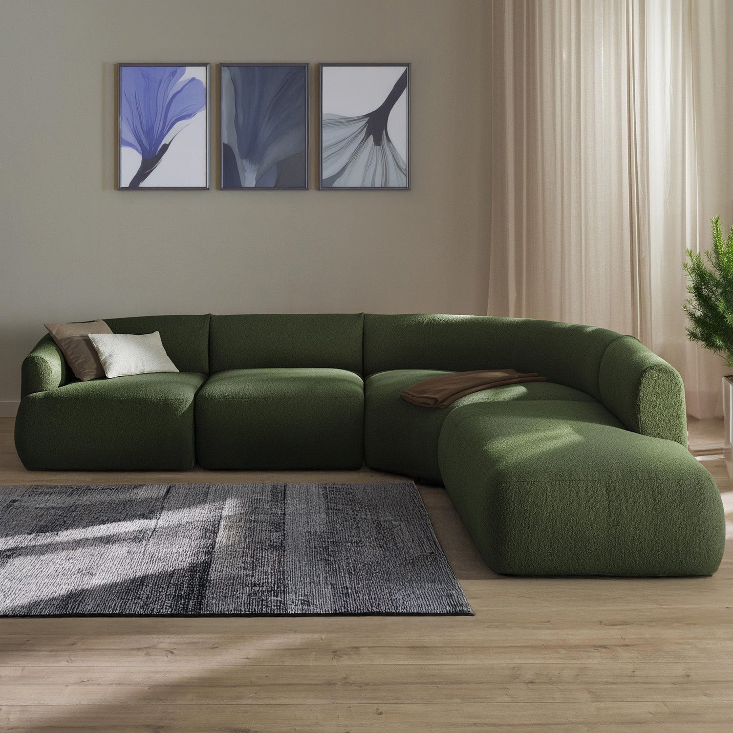 Caracalla L Shape Sofa - Green – BLCK Homes