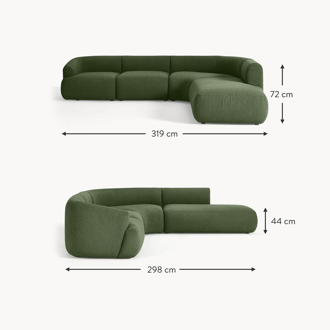 Caracalla L-Shape Sofa in Green