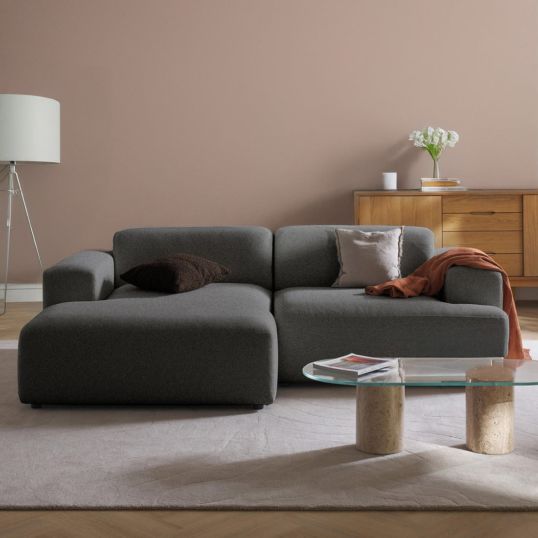Tivoli Casual L Shape Sofa - Black – BLCK Homes