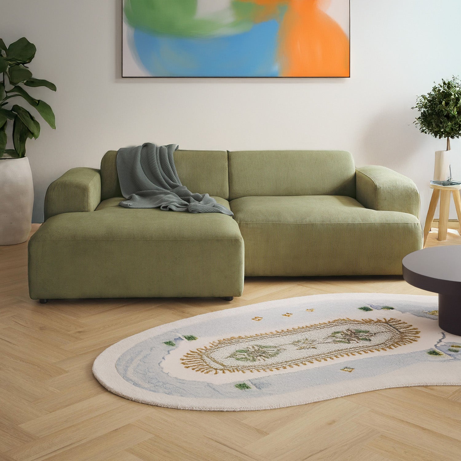 Tivoli Casual L Shape Sofa - Green – BLCK Homes