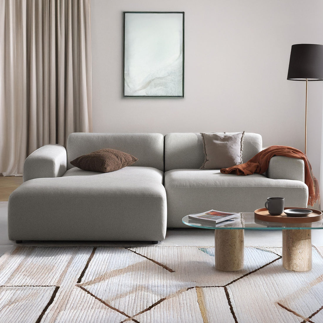 Tivoli Casual L Shape Sofa - Gray – BLCK Homes