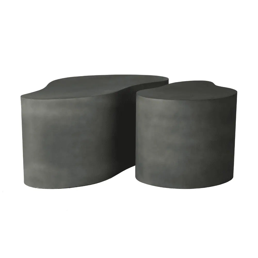 Drop Shaped Nesting Tables Set of 2 in Dusty Green