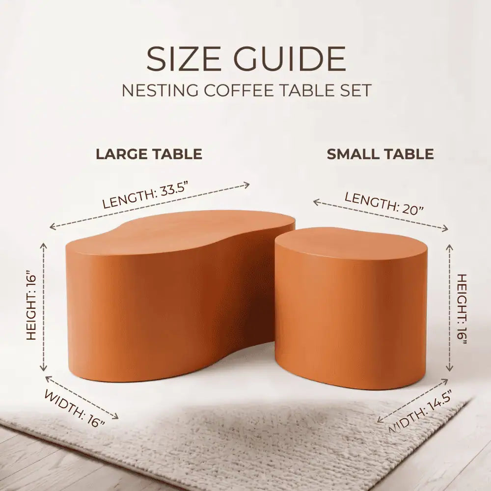 Drop Shaped Nesting Tables Set of 2 in Saffron