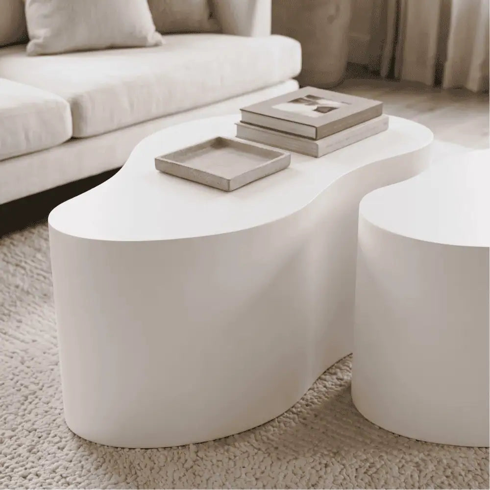 Drop Shaped Nesting Tables Set of 2 in White