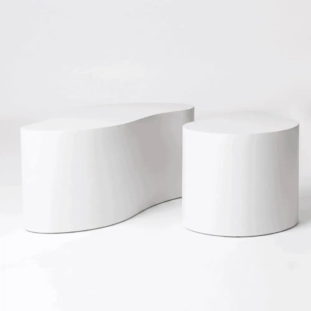 Drop Shaped Nesting Tables Set of 2 in White