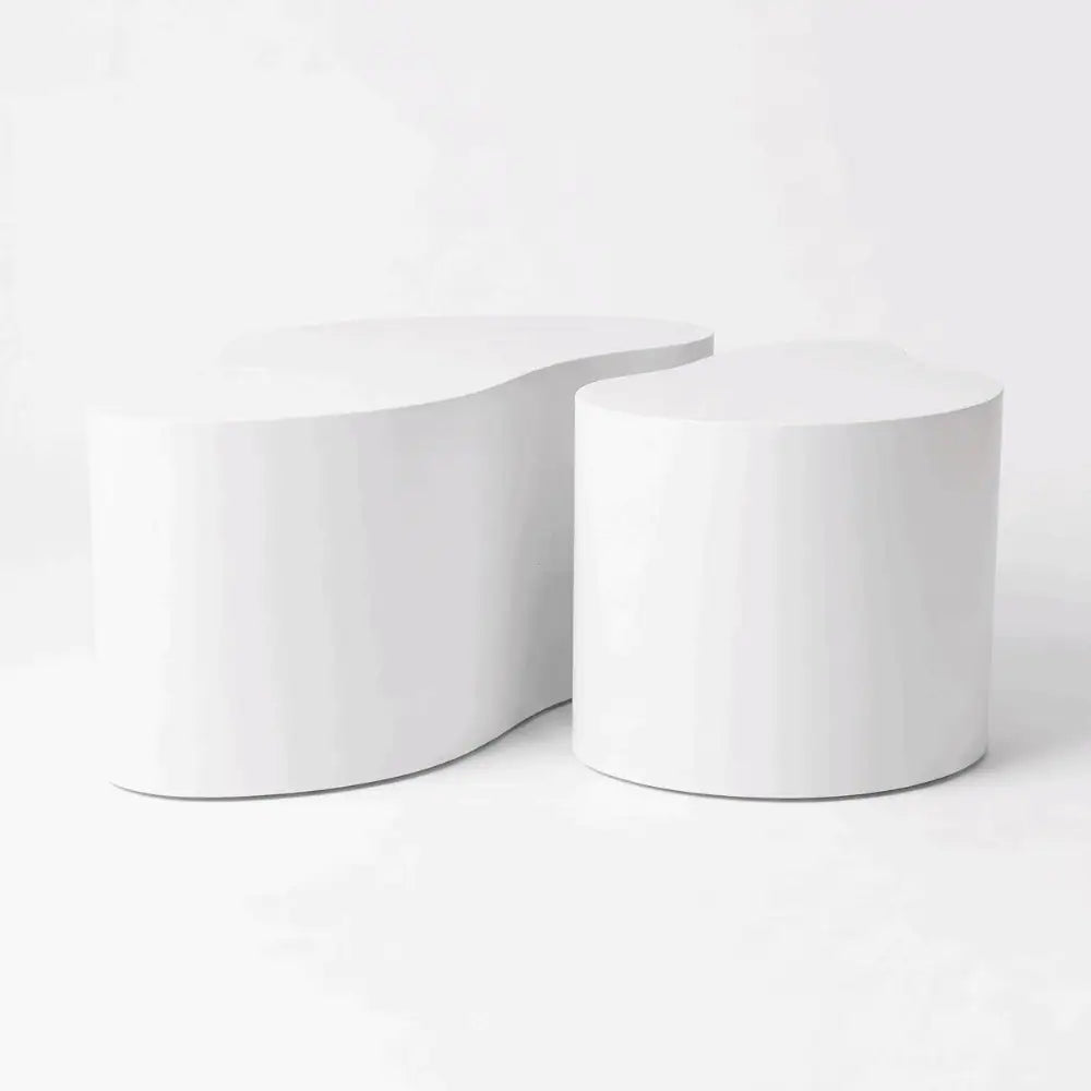Drop Shaped Nesting Tables Set of 2 in White