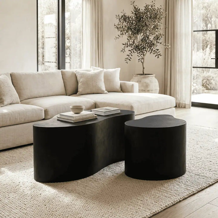 Drop Shaped Nesting Tables Set of 2 in Black