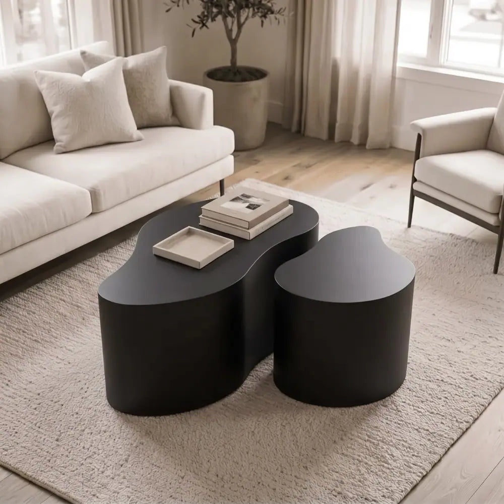 Drop Shaped Nesting Tables Set of 2 in Black
