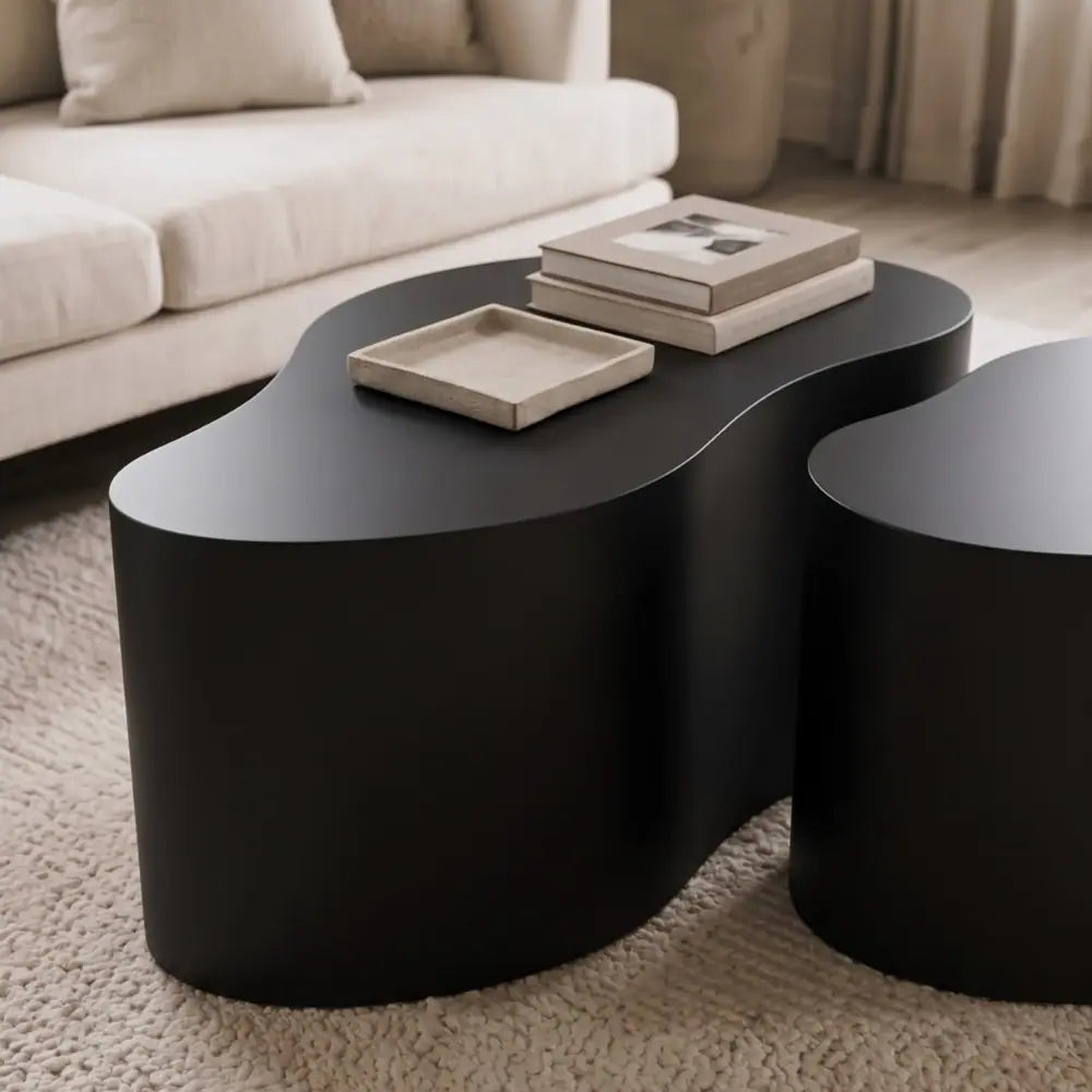 Drop Shaped Nesting Tables Set of 2 in Black
