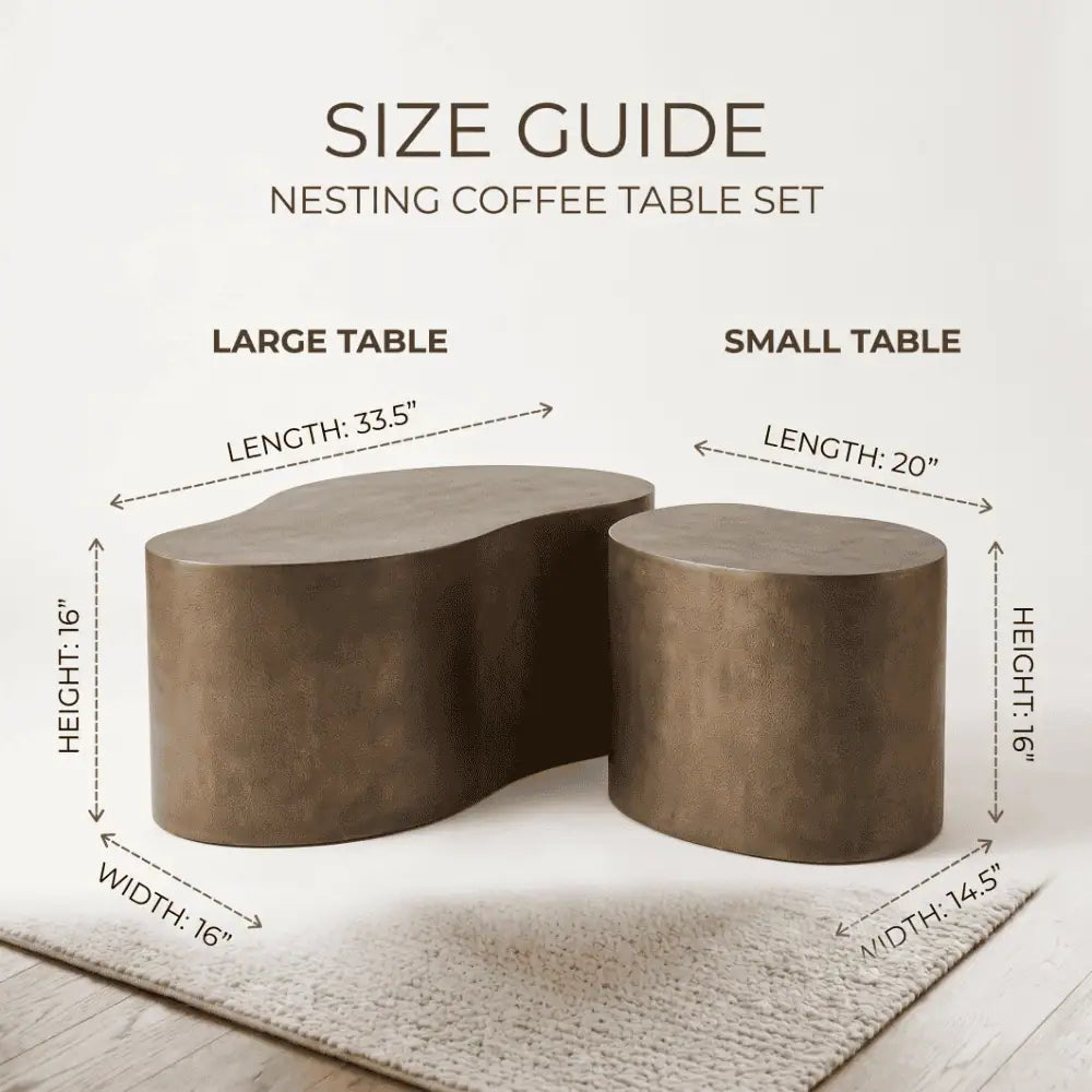 Drop Shaped Nesting Tables Set of 2 in Antique Finish