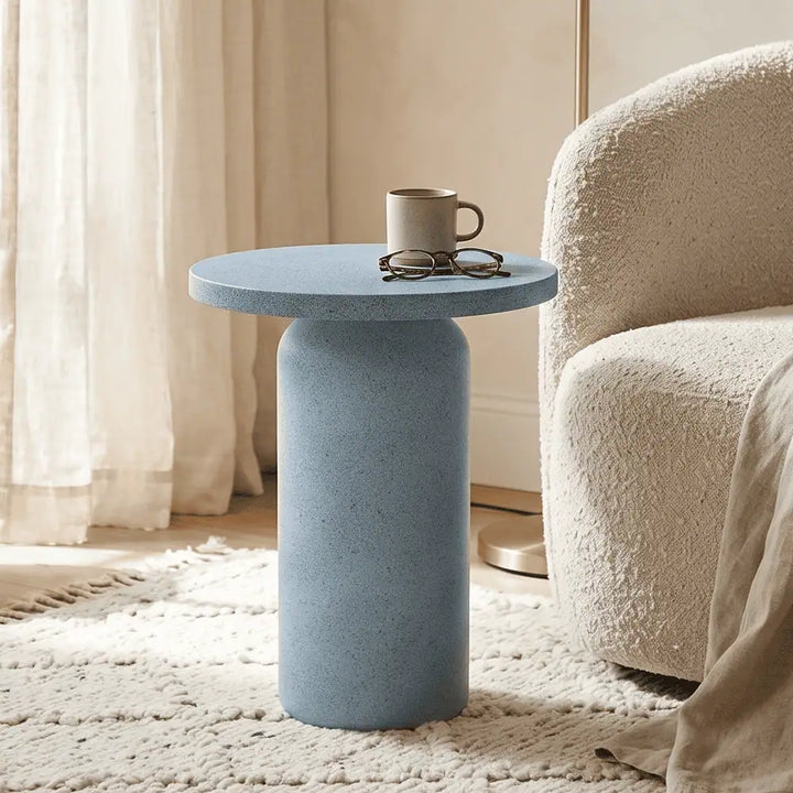 Oslo Round Side Table in Sky Blue