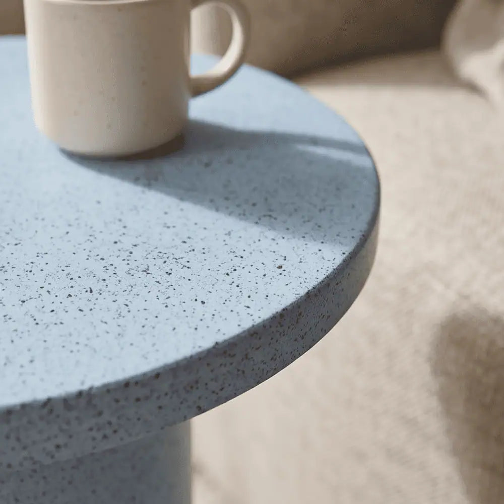 Oslo Round Side Table in Sky Blue