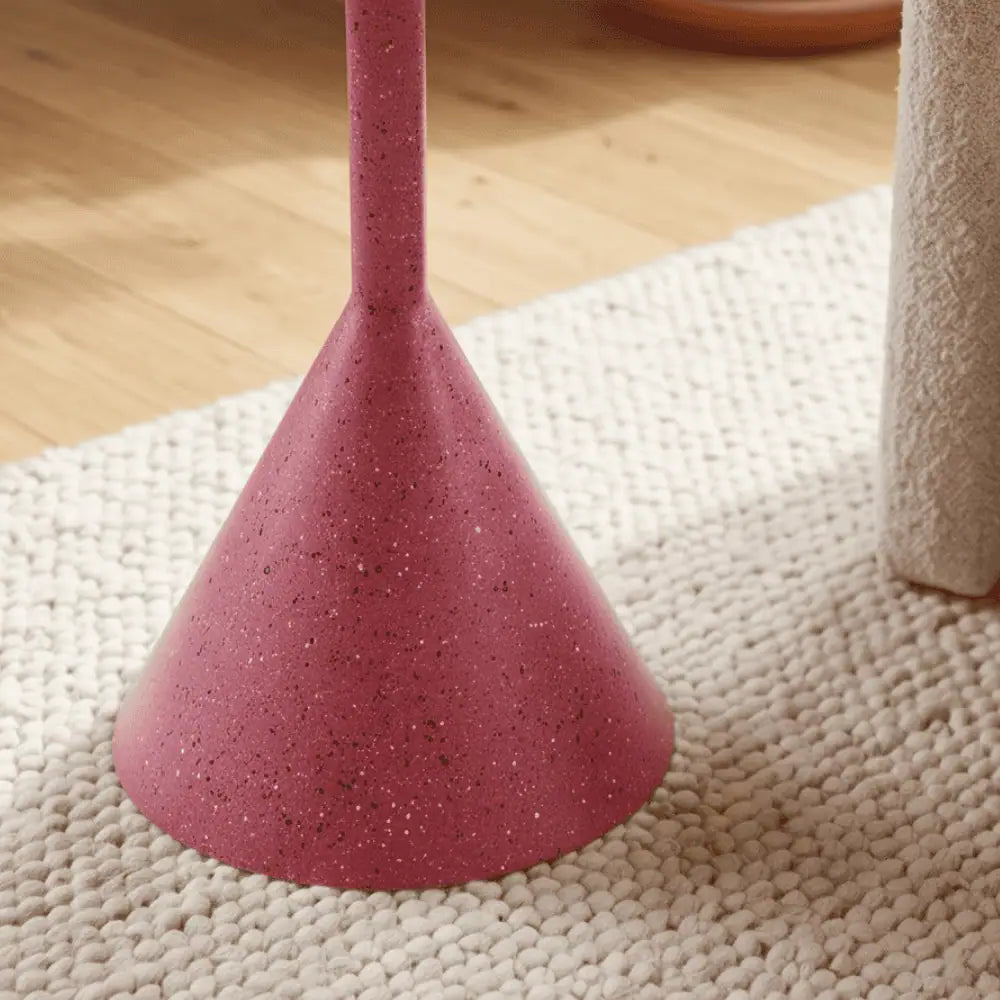Round Terrazzo Metal Side Table in Pink