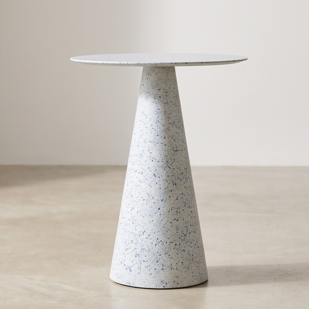 Pedestal Side Table with Sculptural Base