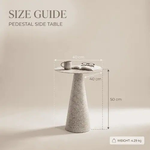 Pedestal Side Table with Sculptural Base