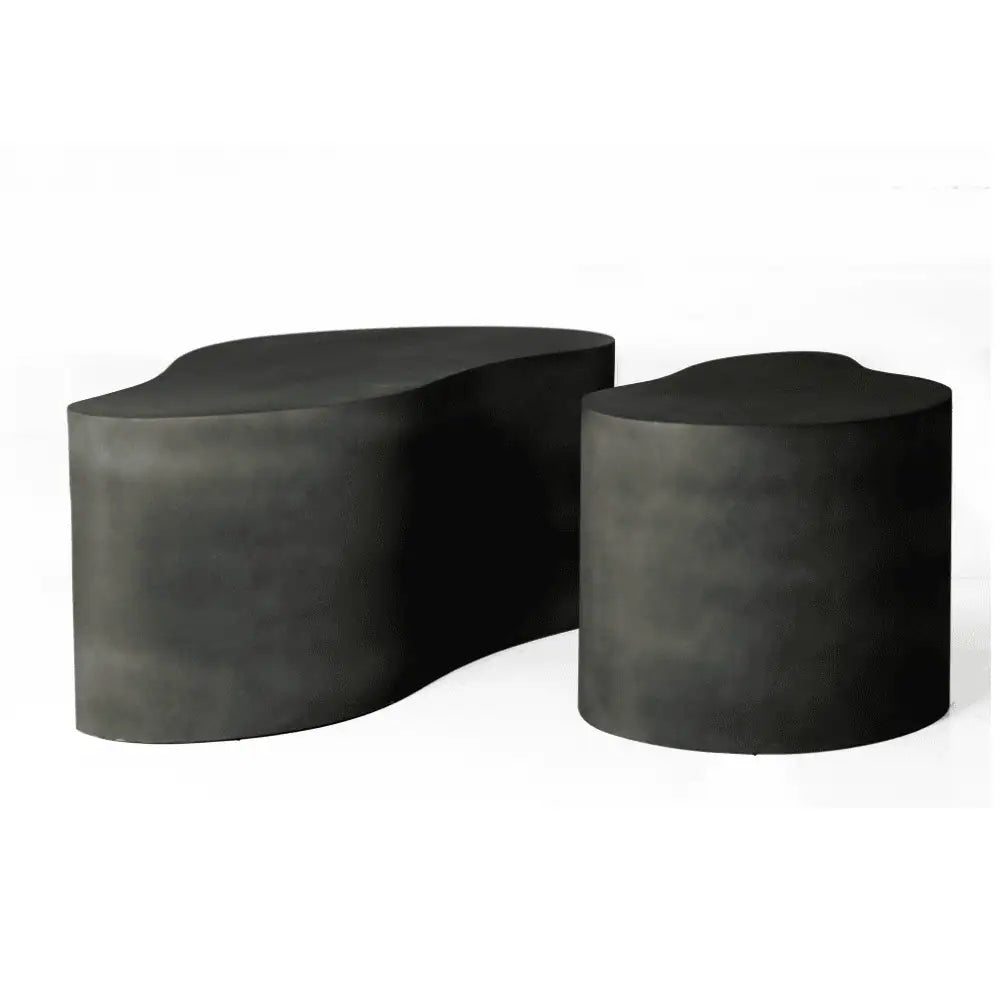 Drop Shaped Nesting Tables Set of 2 in Dusty Green