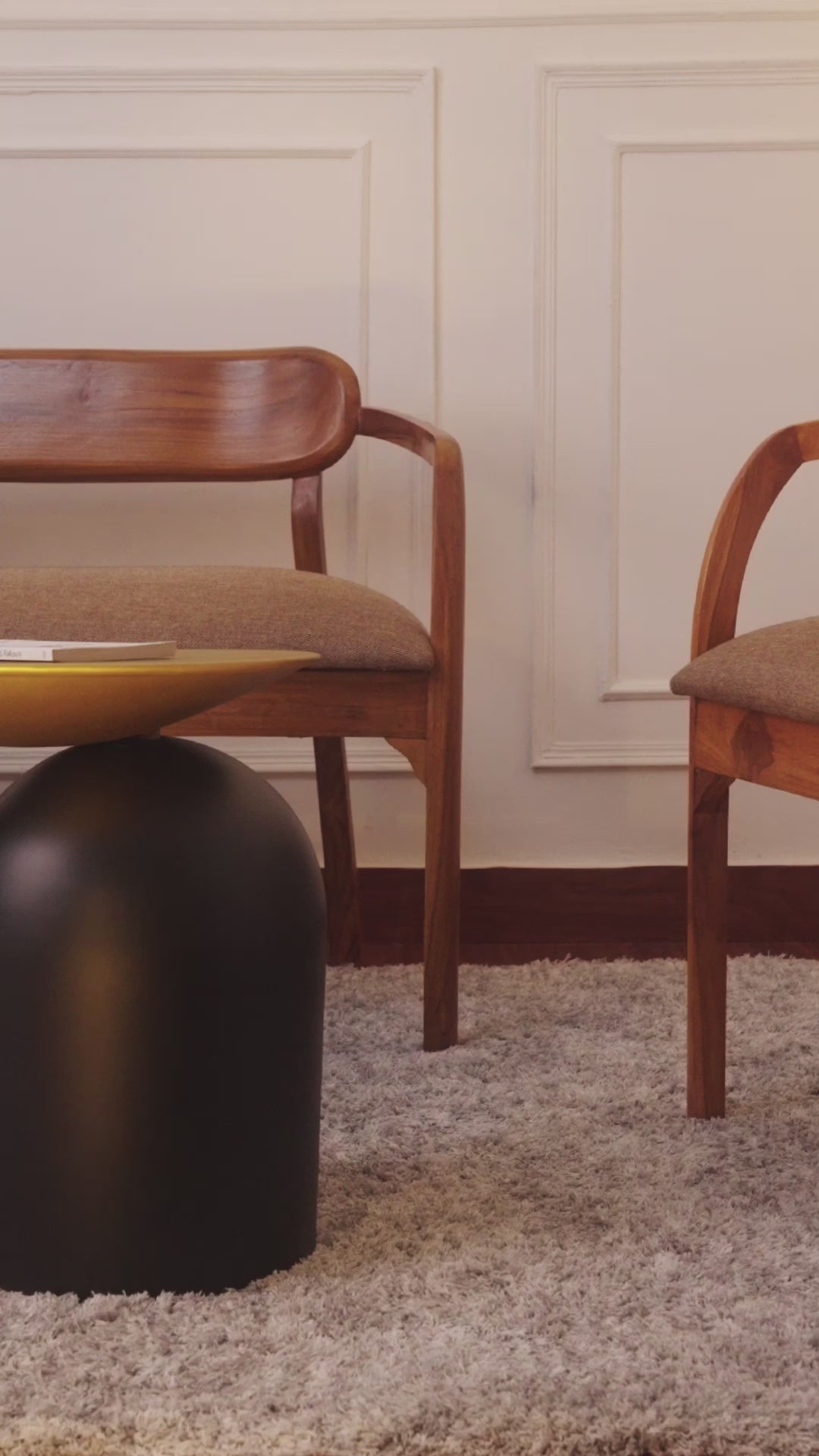 Dolphin Tables Set of 2 Black & Gold